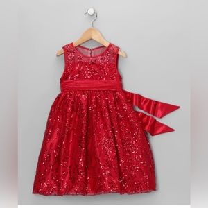 Princess Faith Red Sequin Formal Dress in 2T